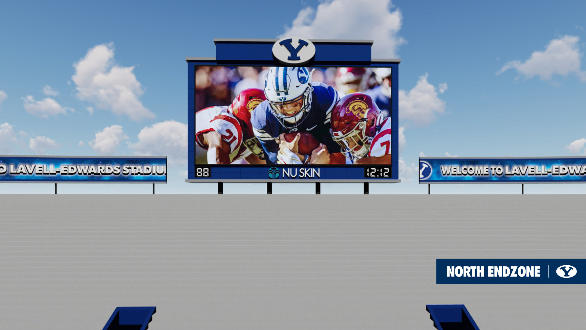 New scoreboard at LaVell Edwards Stadium rendering