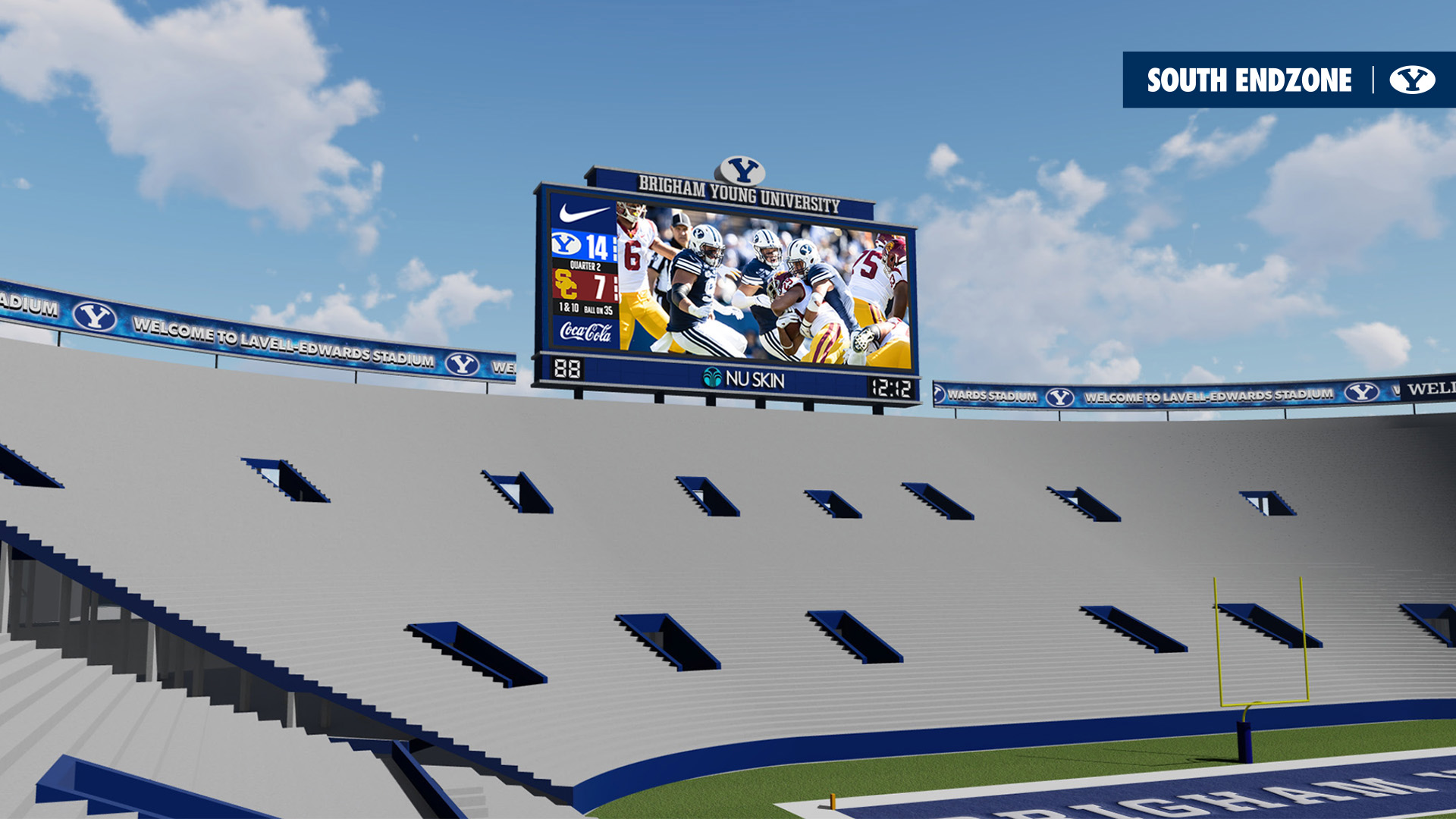 New scoreboard at LaVell Edwards Stadium rendering