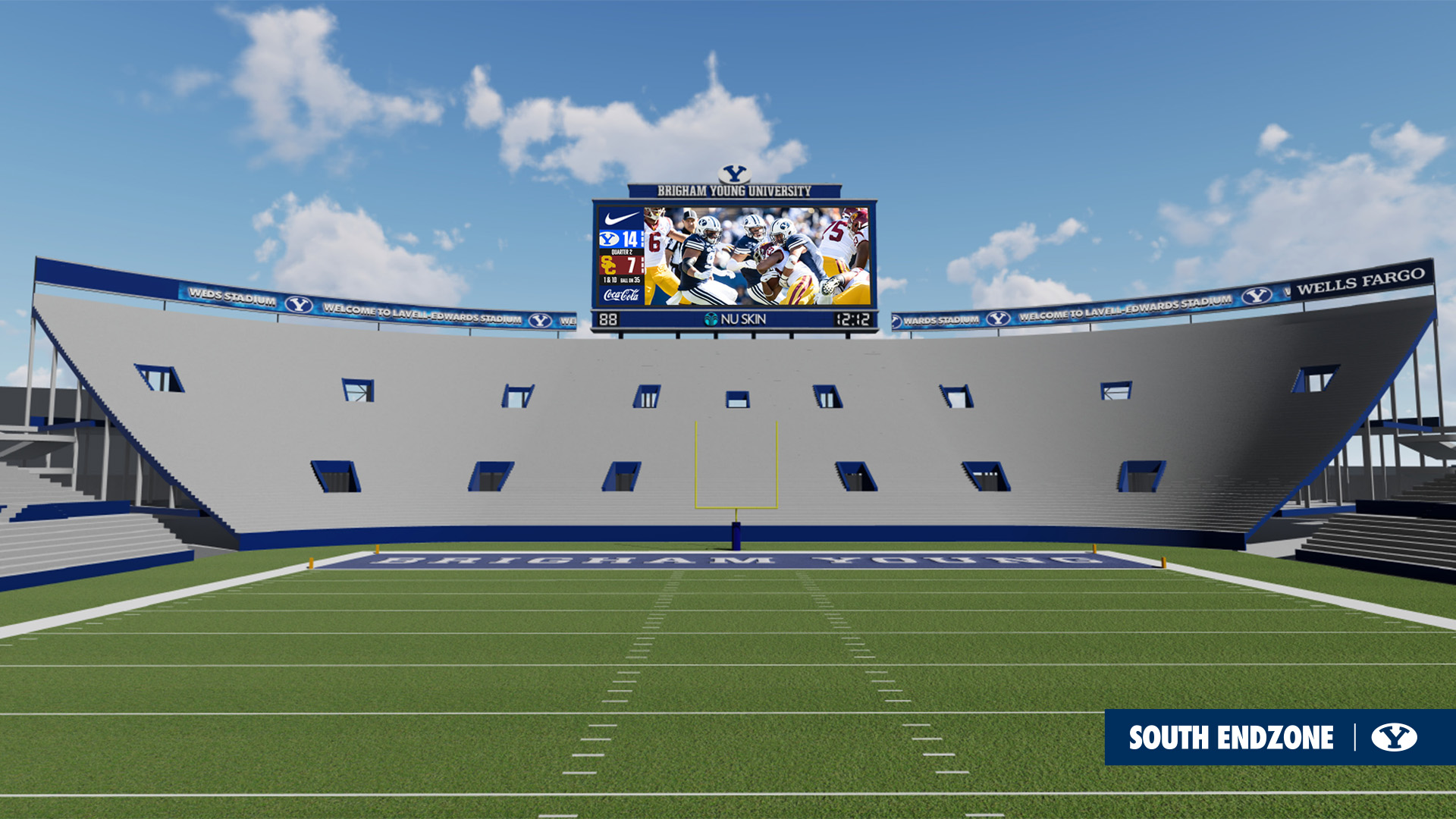 New scoreboard at LaVell Edwards Stadium rendering