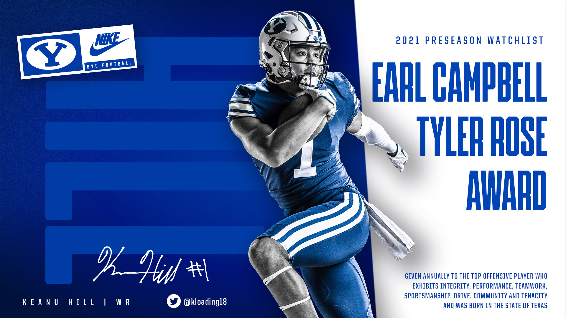 BYU's Keanu Hill named to Earl Campbell watch list