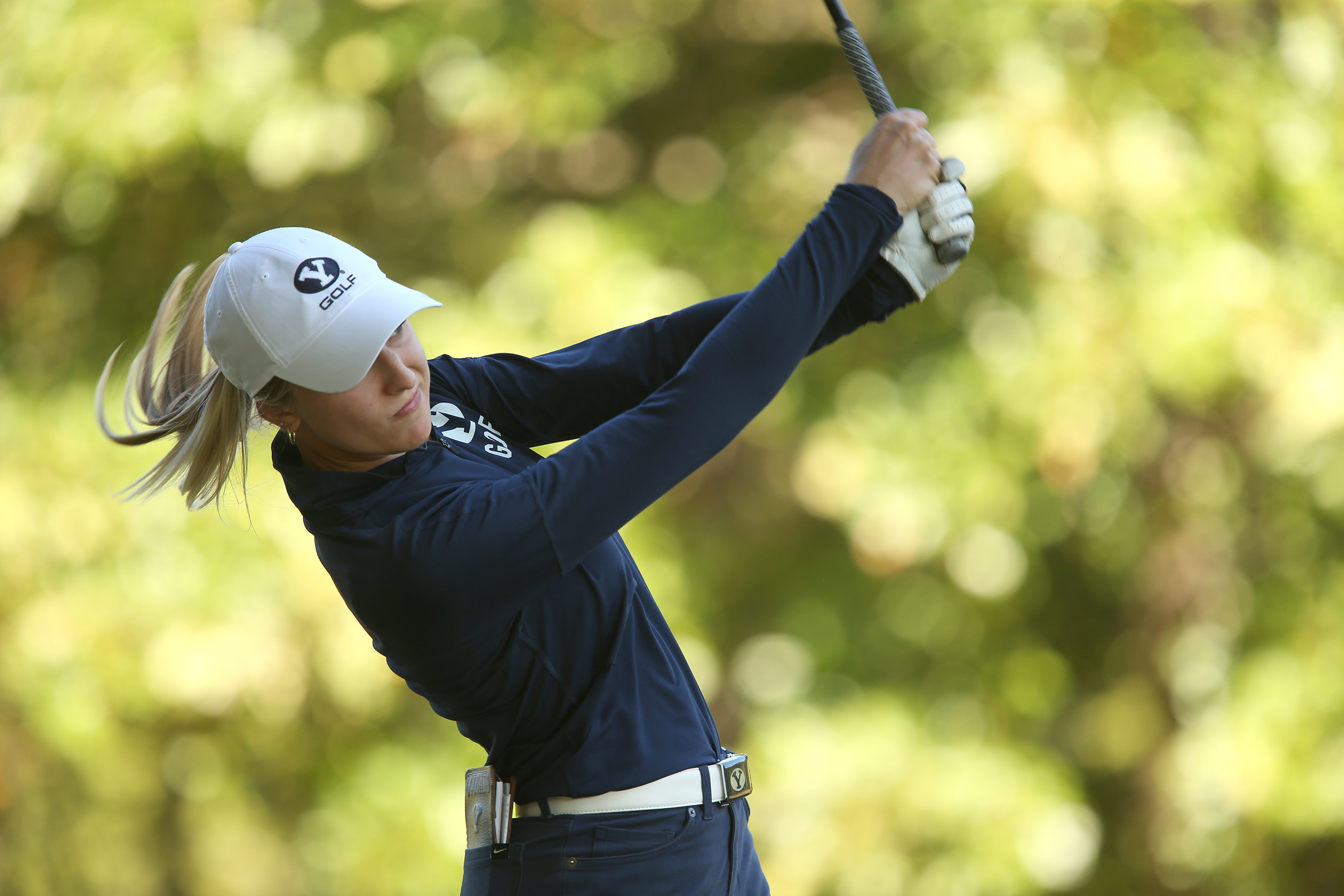 BYU women's golfer Annick Haczkiewicz hits a shot at the Dale McNamara Invitational.