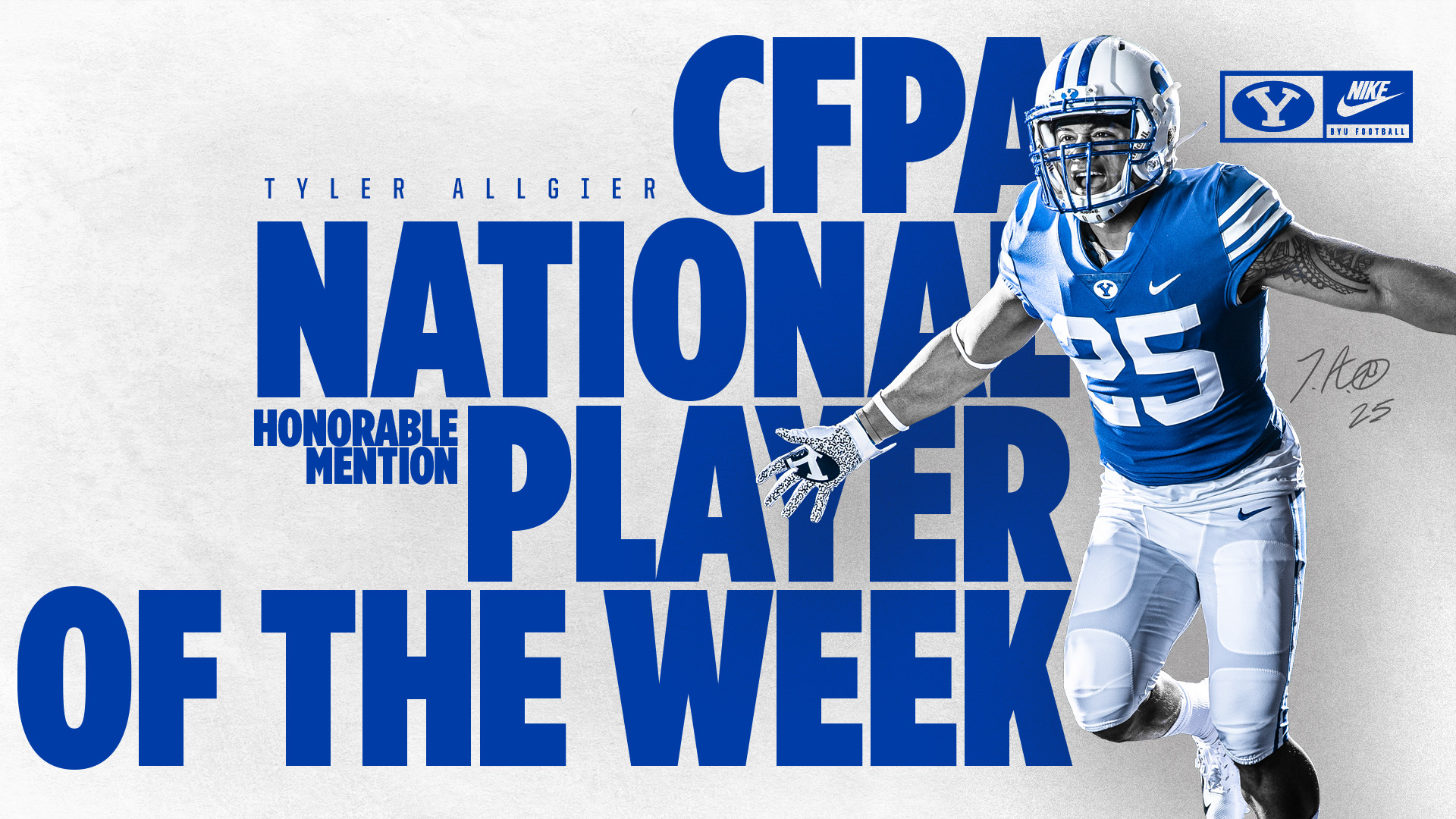 Tyler Allgeier CFPA POW