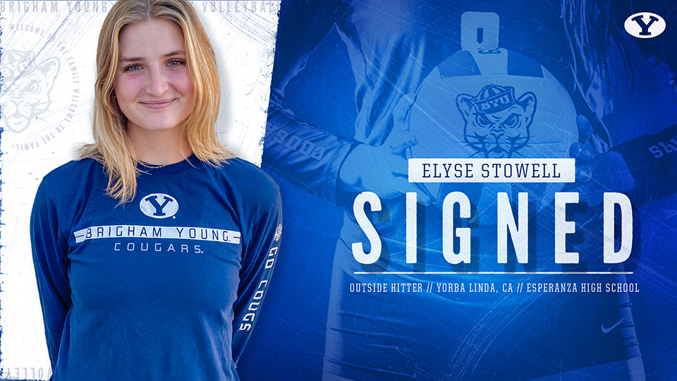 Elyse Stowell  - BYU WVB Signing Graphic