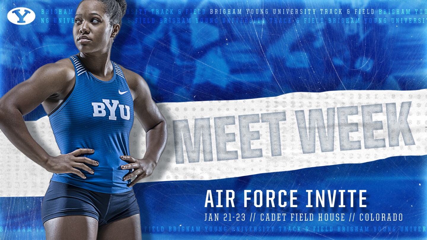 BYU track & field meet week graphic - Air Force Invite