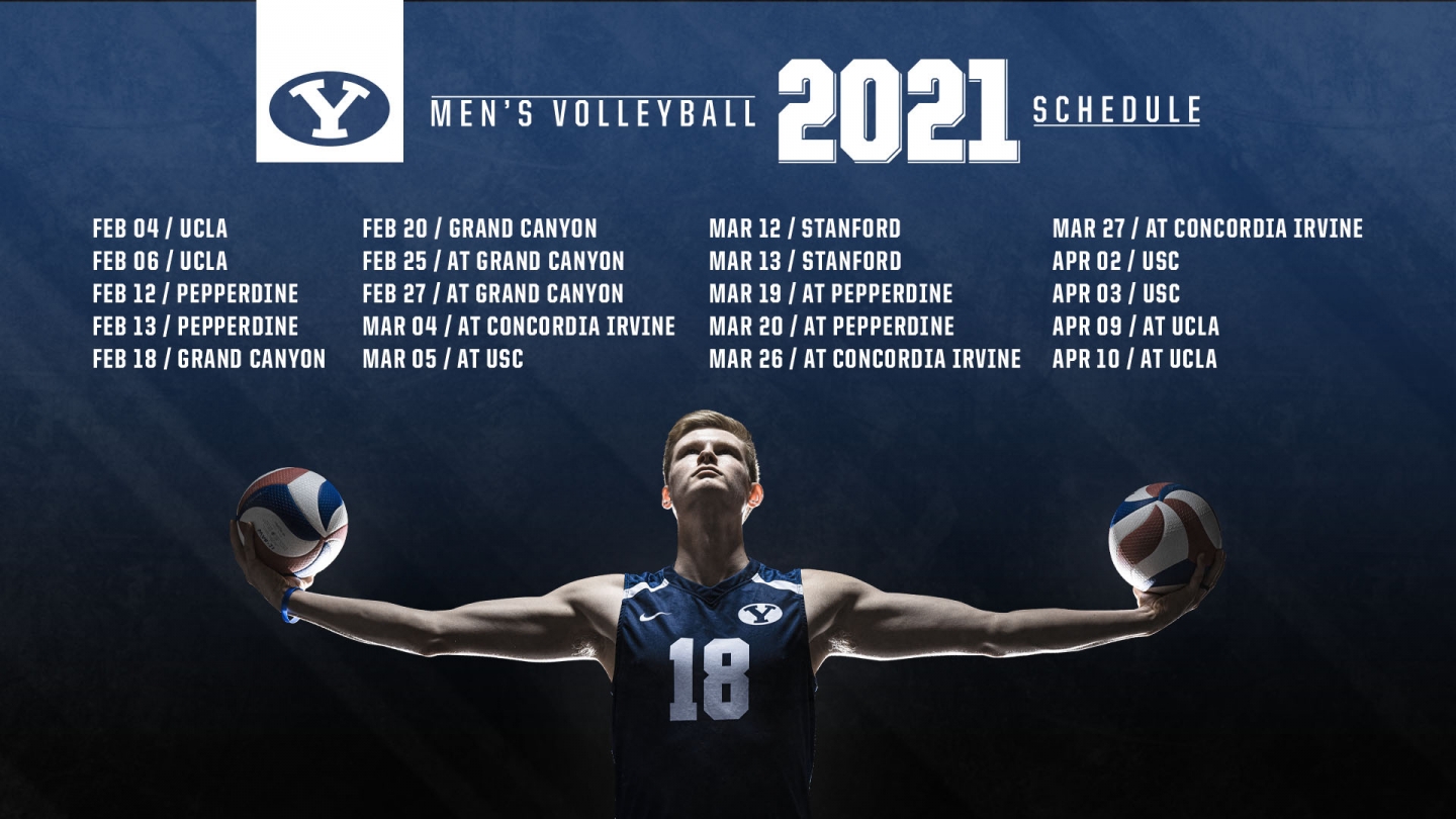 Men's volleyball schedule graphic