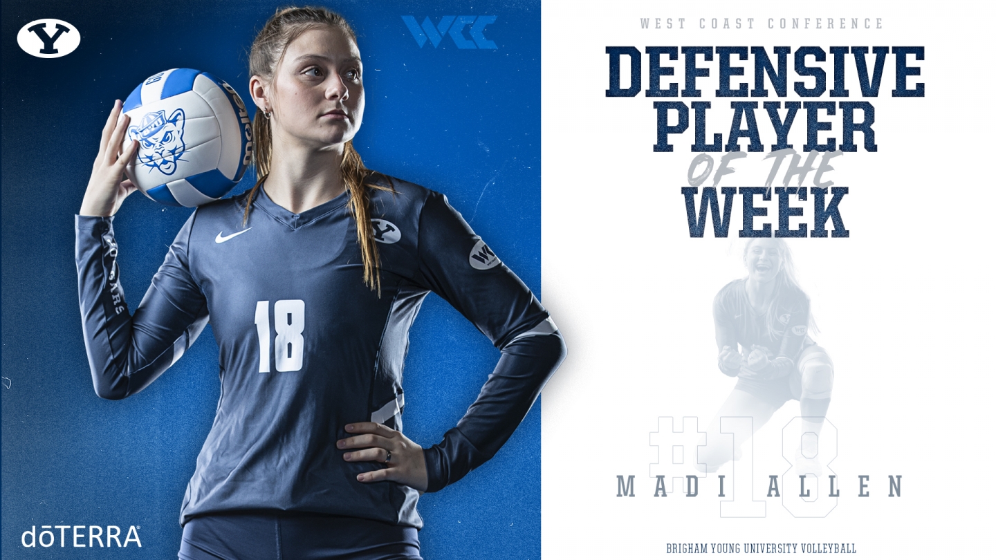 Madi Allen WCC Defensive Player of the Week Graphic