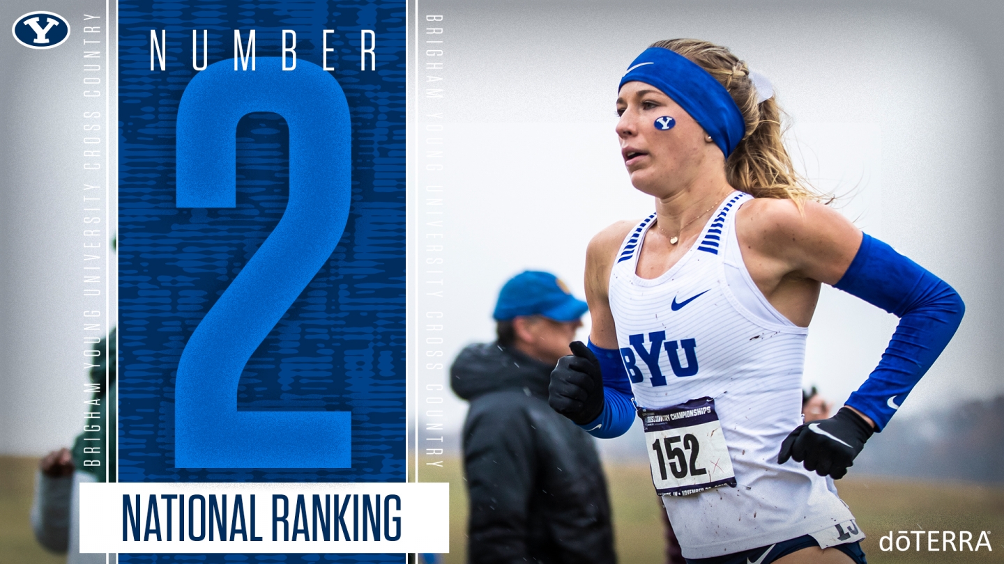 BYU women's cross country No. 2 ranking - graphic