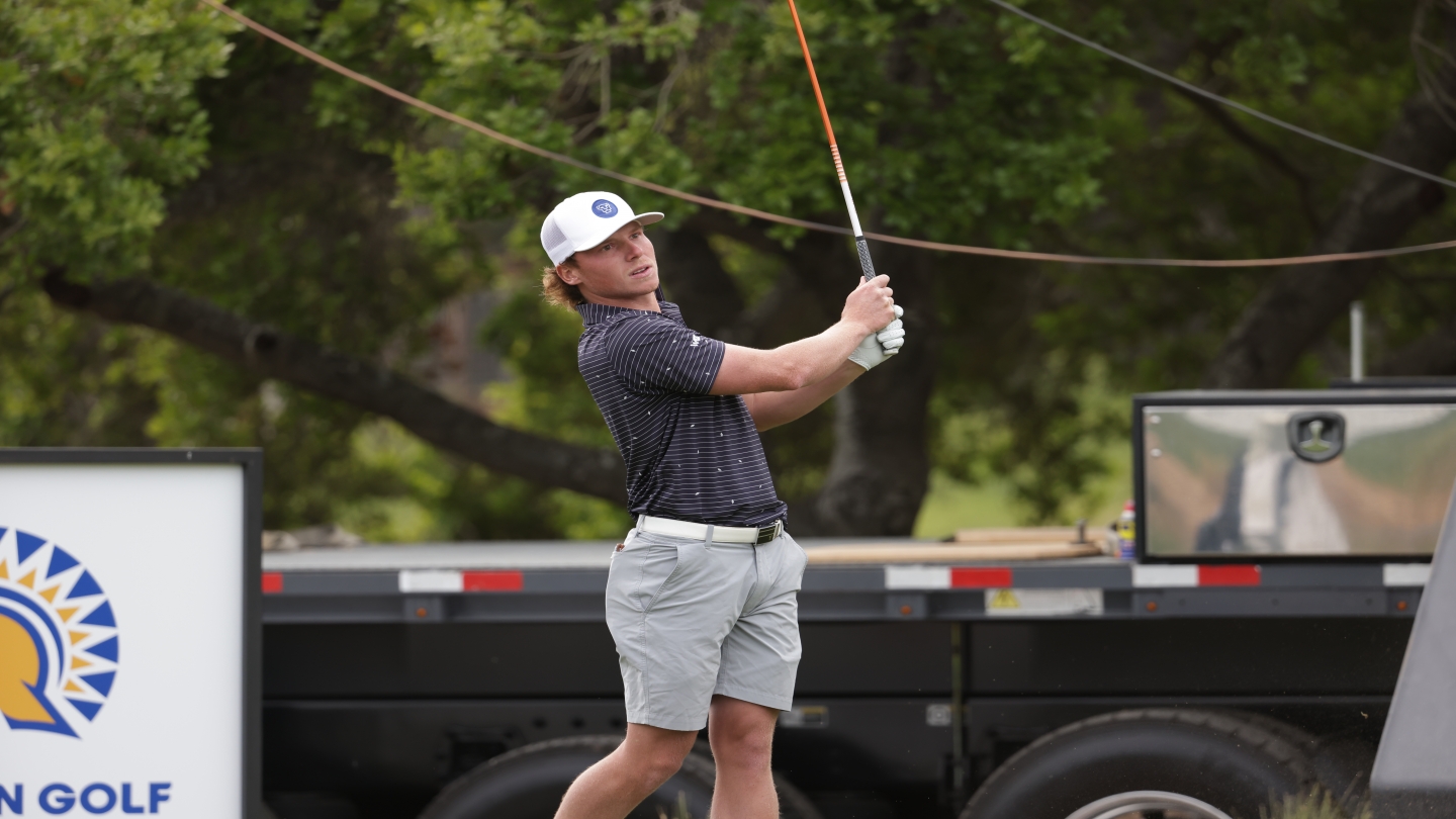 Carson Lundell at Western Intercollegiate. April 13, 2021 Credit Dominic Urrutia San Jose State Athletics