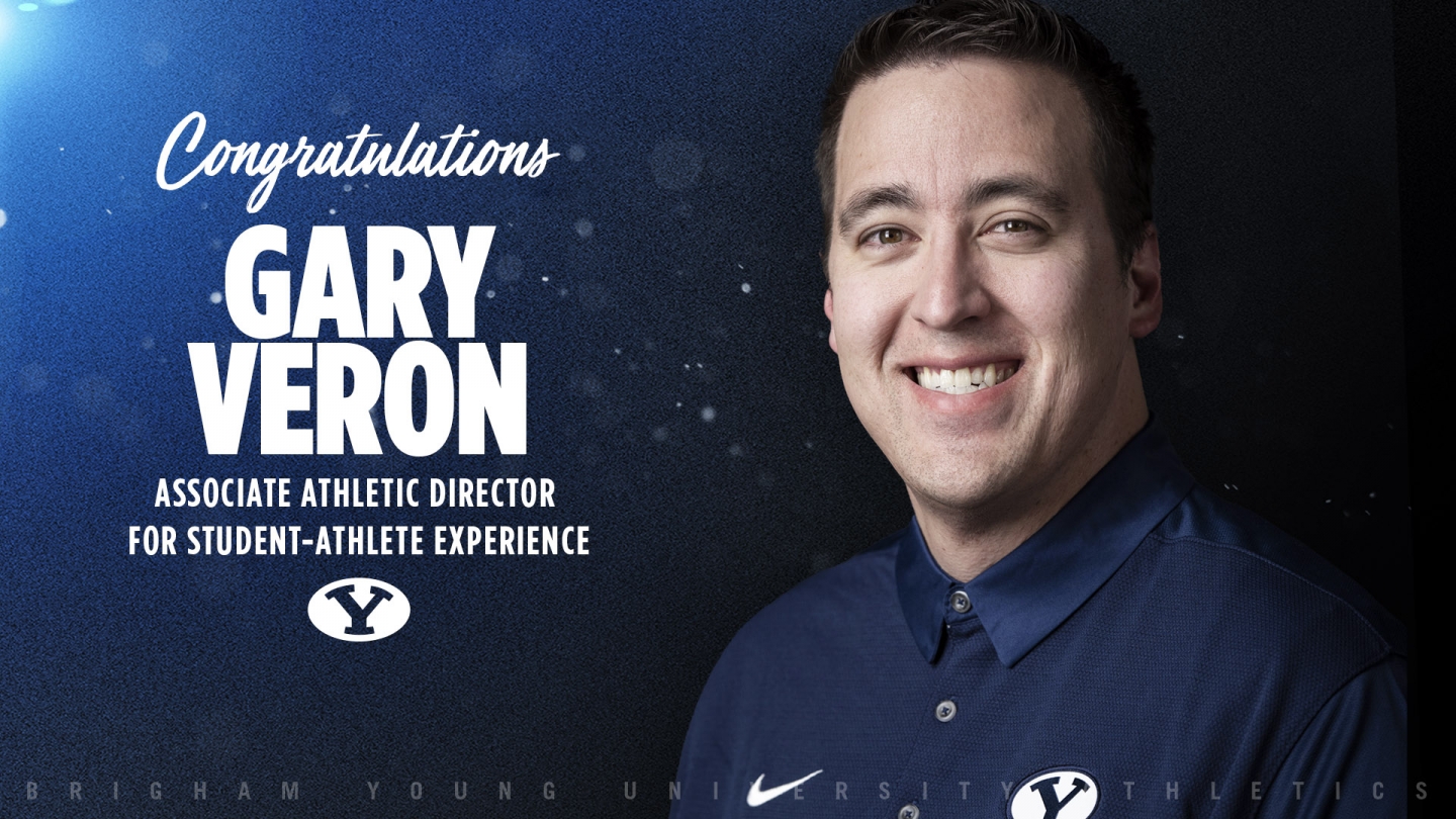 Graphic of Gary Veron new associate athletic director for student-athlete experience