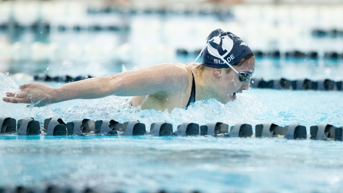 BYU swimmer competes at the Richards Building pool
