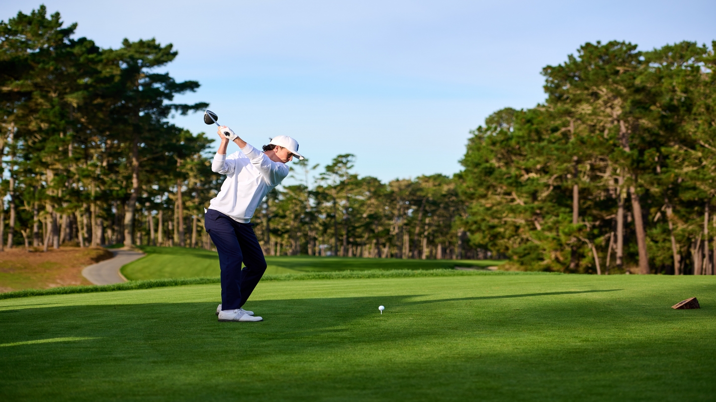 BYU golfer Cole Ponich hits a shot at the Saint Mary's Invitational at Poppy Hills Golf Course.