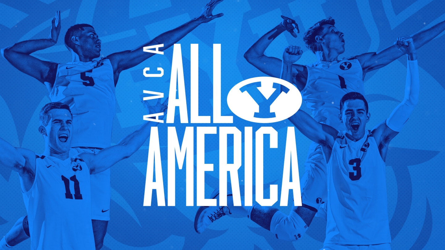 BYU men's volleyball four AVCA All-Americans - graphic