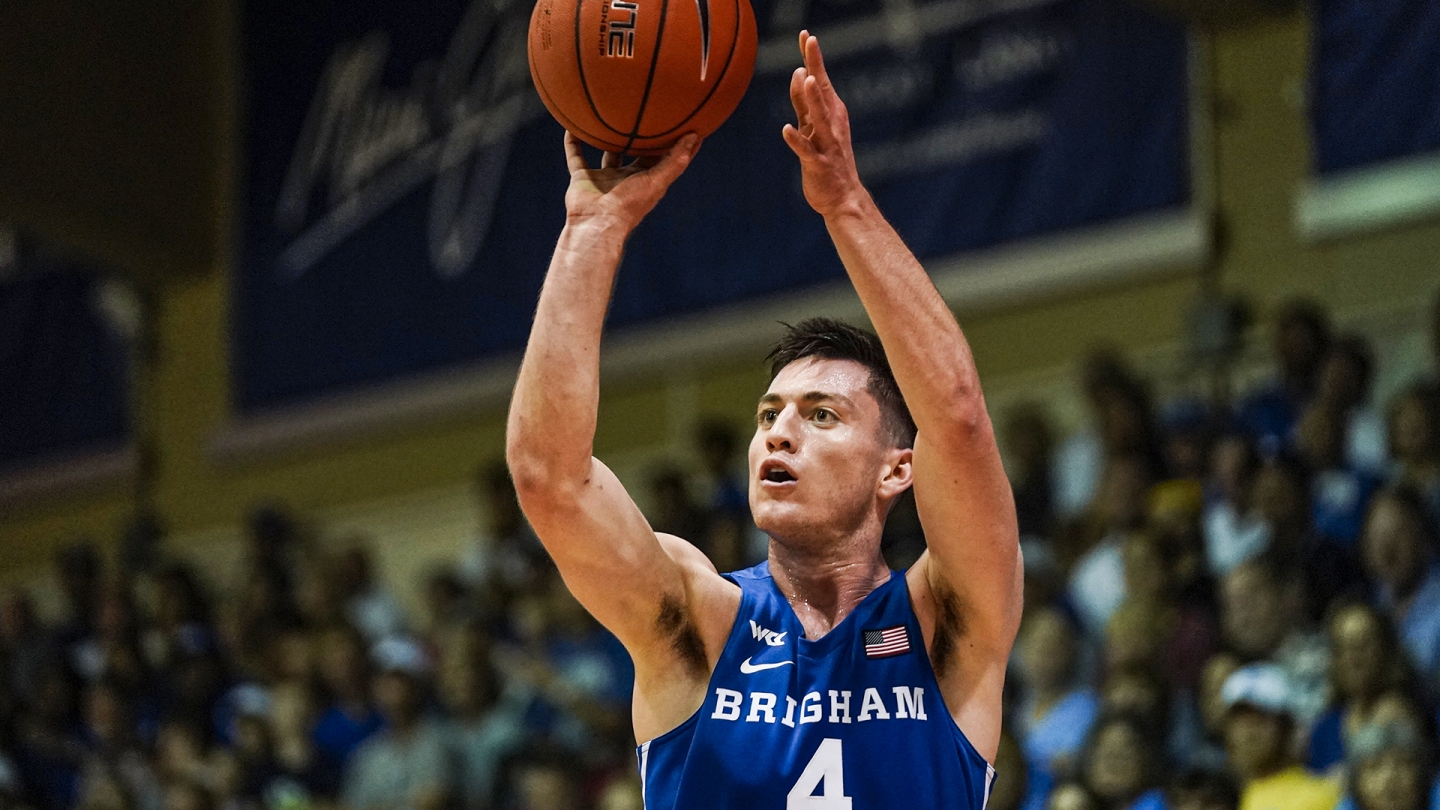 Alex Barcello shoots a 3-point jump shot against UCLA in Maui.