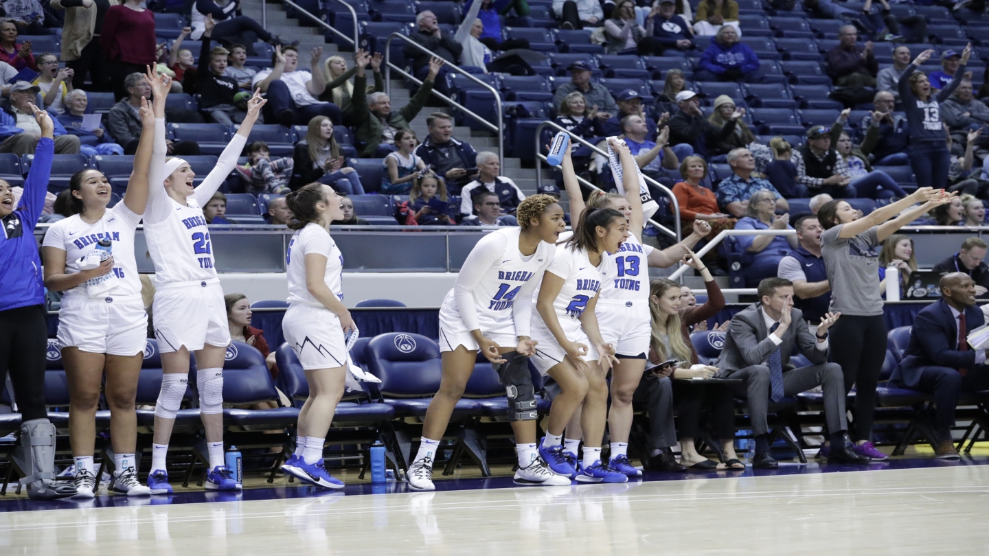 More bench celebrate vs. USU