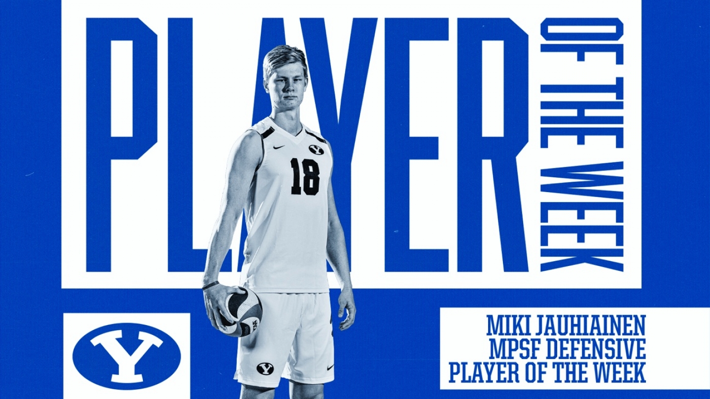 Graphic: Miki Jauhiainen MPSF Defensive Player of the Week BYU men's volleyball 