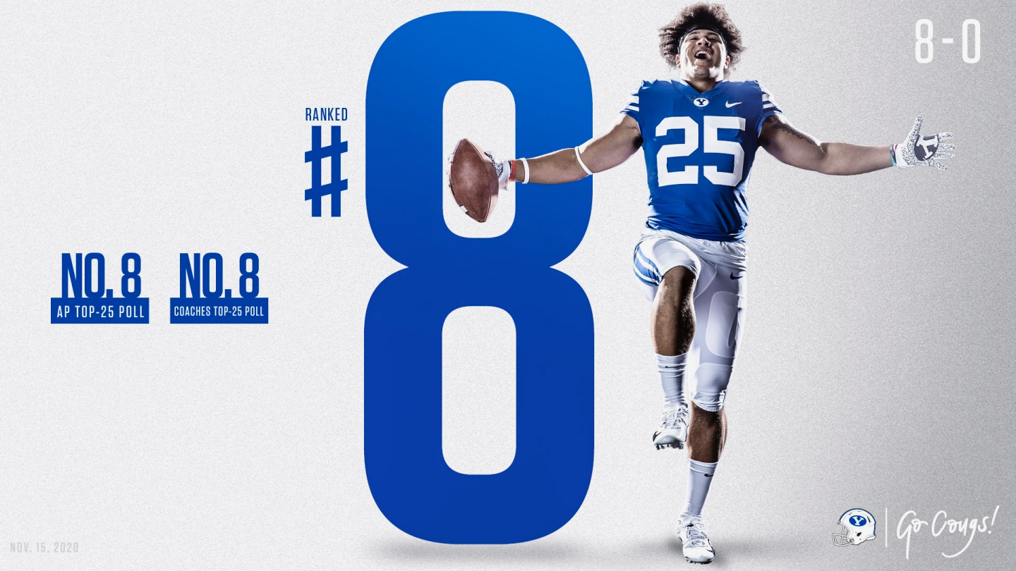 BYU stays at No. 8 