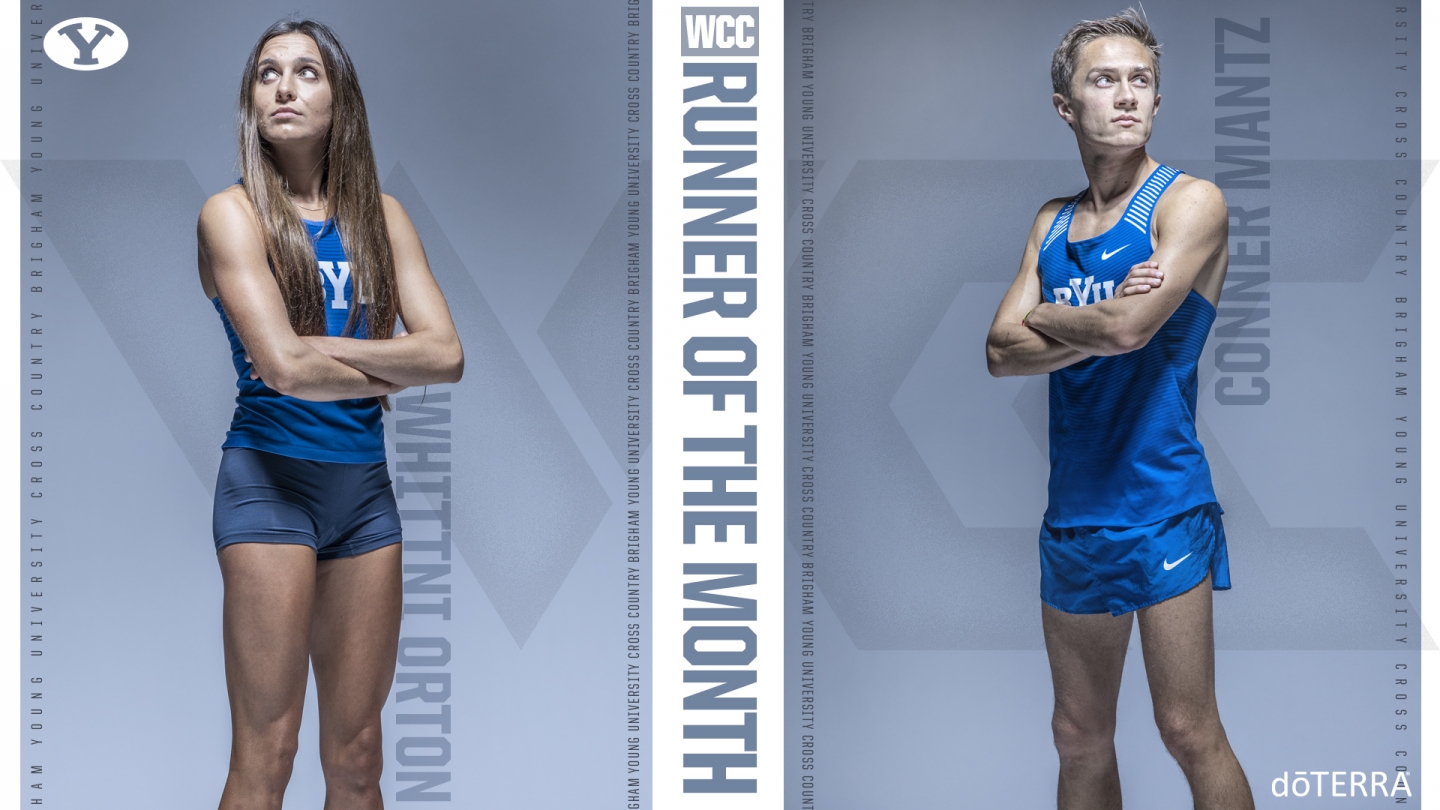 Cutouts of Whittni Orton and Conner Mantz with text 'WCC Runner of the Month'