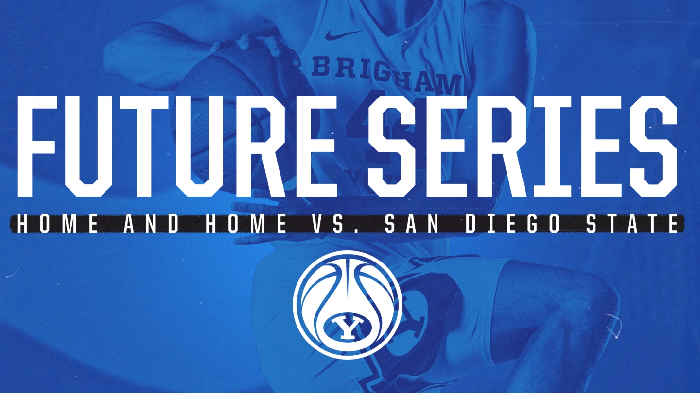 Graphic announcing men's basketball series vs. San Diego State