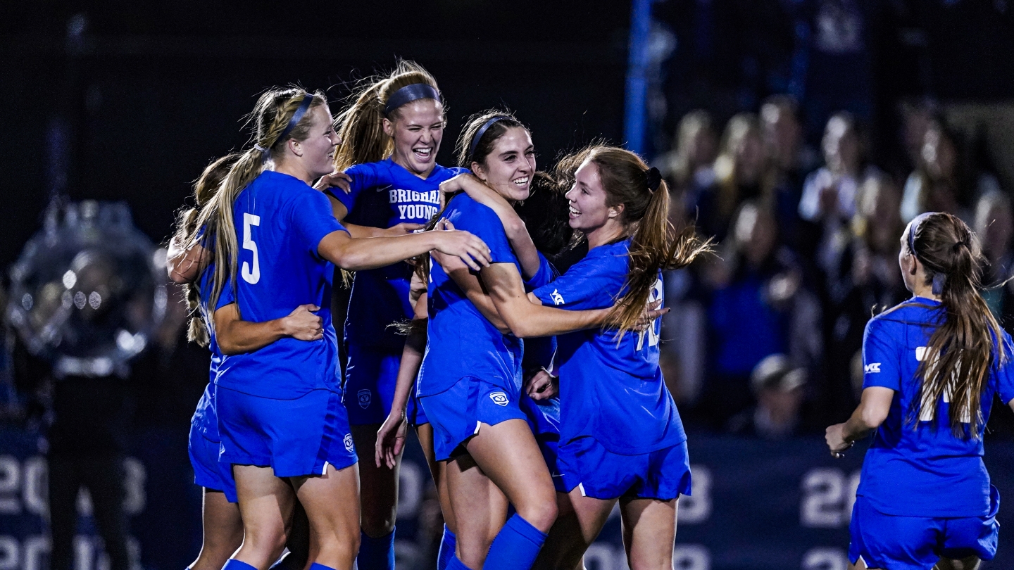 BYU celebrating goal vs BSU