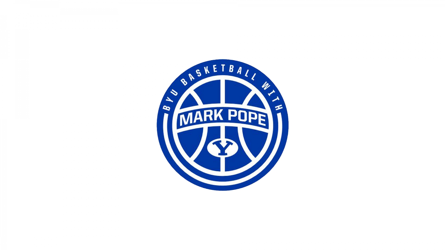 Logo for the BYUtv show 'BYU Basketball with Mark Pope'
